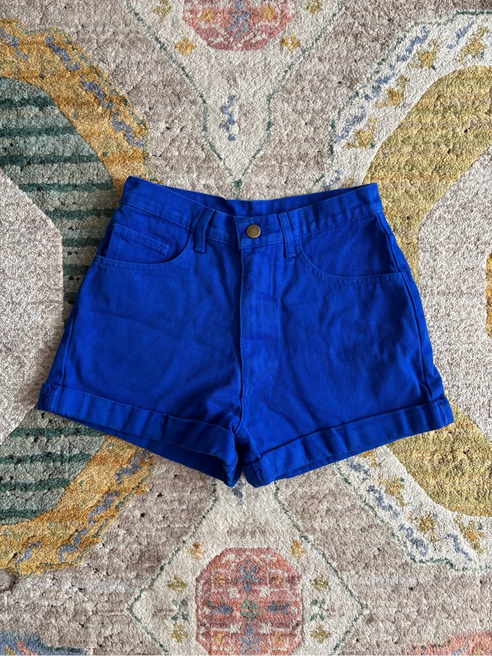 Bull Denim Garment Dye Cuff Short (Limited Edition), Cobalt, 27